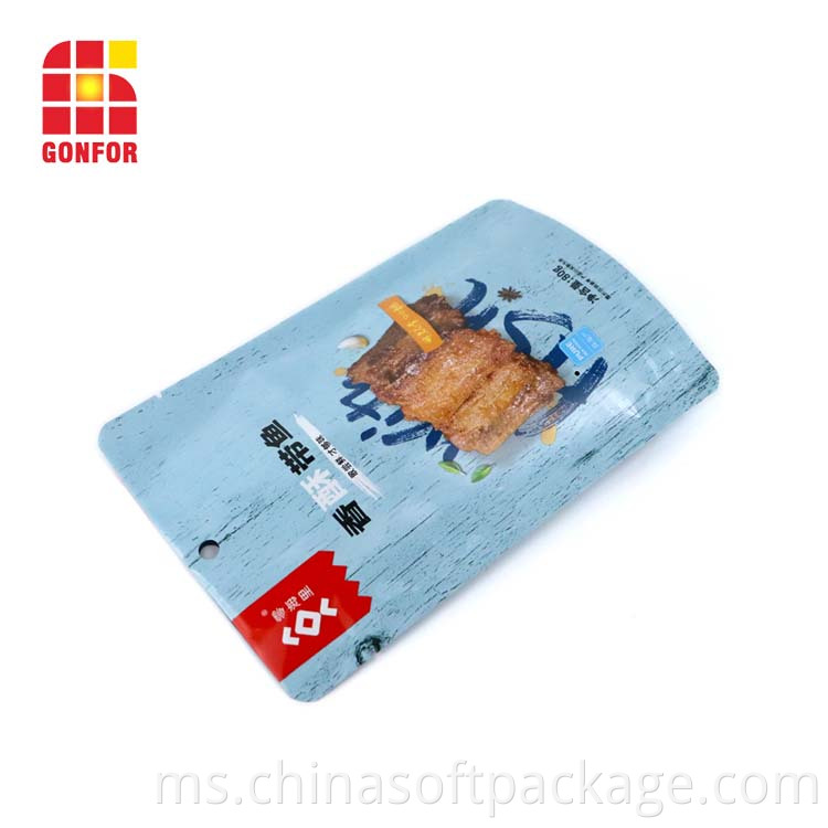 Custom Printed Doypack Pouch For Dried Fish Snack Packaging